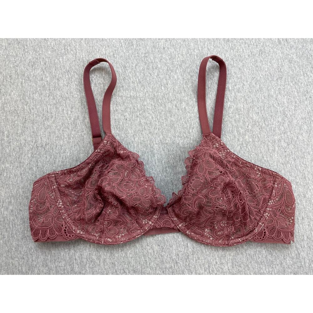 Soma‎ Bra Womens 34D Lace Unlined Plunge Underwire Adjustable Strap